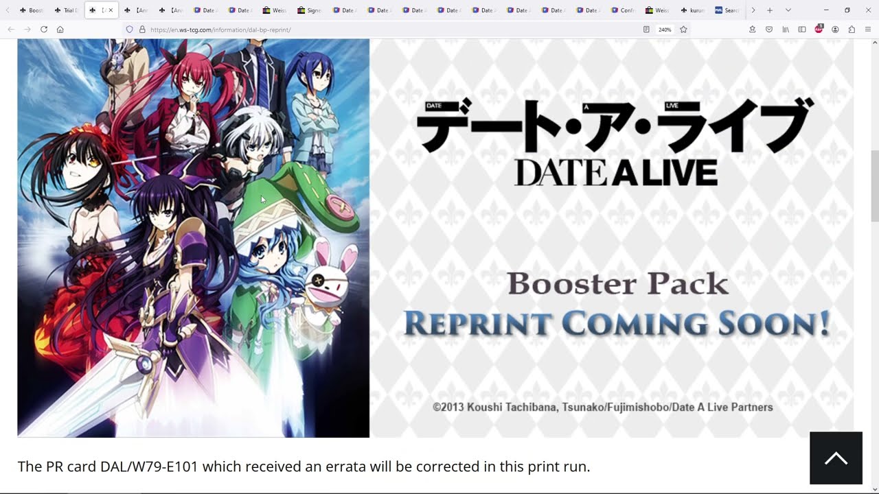A Look Back At Weiss Schwarz Date A Live Booster Box and Trial Deck!