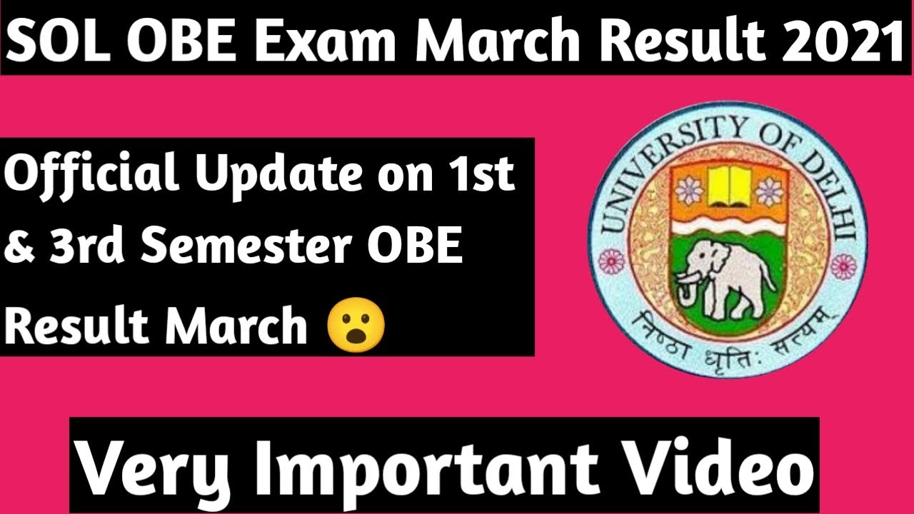 SOL OBE Exam March Result 2021 || 1st & 3rd Semester Result || Official Update 😯