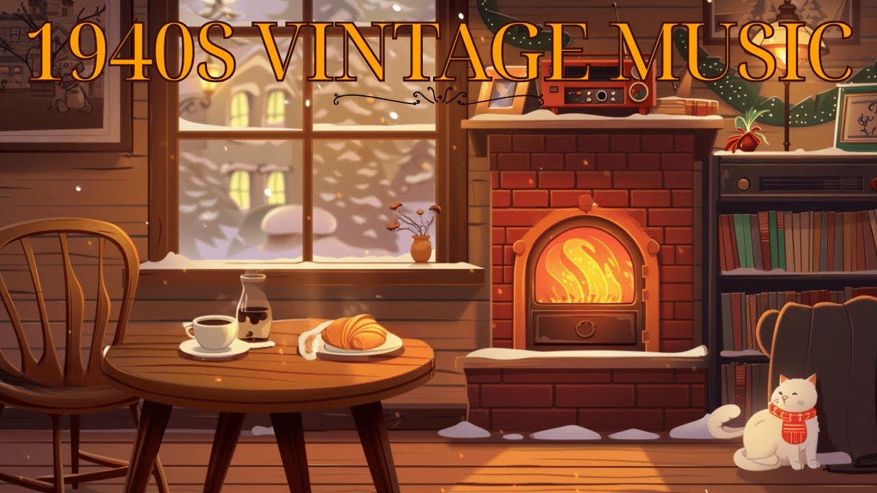 Snow Outside, Coffee Inside ☕ Vintage 1950s Music from Another Room