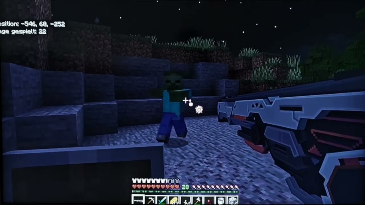 MINECRAFT WELT MIT DEM SCHÖNEN BLASTER, ICH DARF NICHT SCHLAFEN MINECRAFT CHALLENG 