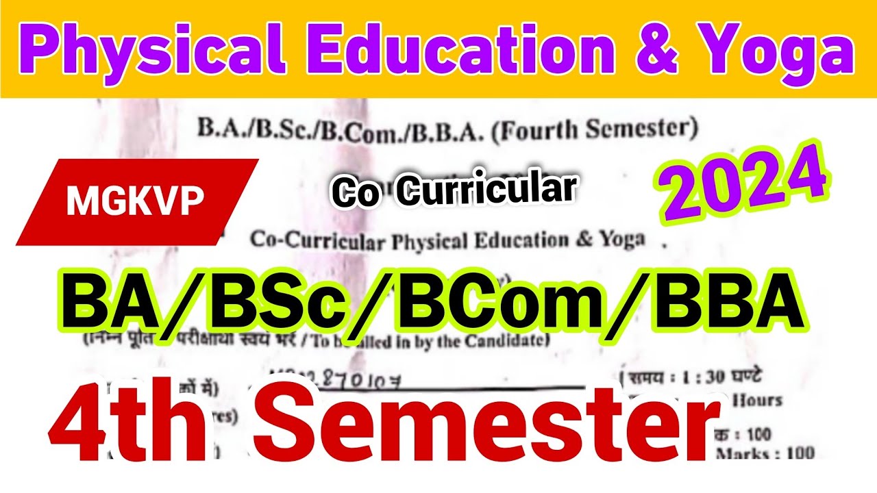mgkvp co curricular 4th semester | physical education and yoga ba bsc bcom bba 4th semester mcq 2024
