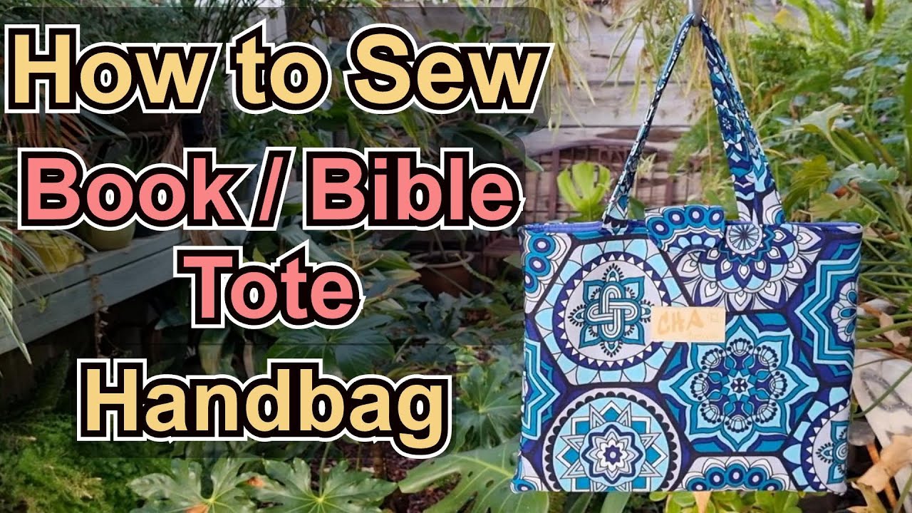 How to sew a book bag or bible bag with handles and internal pocket. Simple small handbag design.