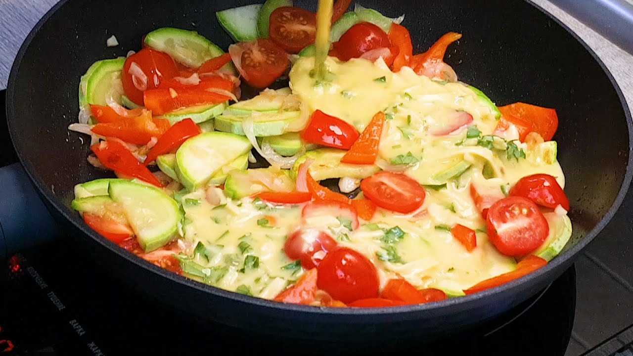 ФРИТТАТА с кабачками! Сытный завтрак за 5 минут! FRITTATA with zucchini! Breakfast in 5 minutes!