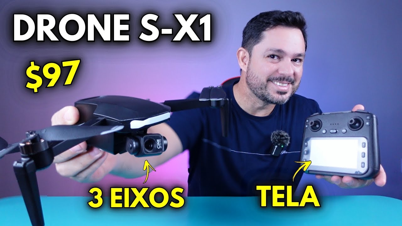 DRONE S-X1 | 𝗗𝗿𝗼𝗻𝗲 𝗕𝗮𝗿𝗮𝘁𝗼 𝗖𝗼𝗺 𝗚𝗶𝗺𝗯𝗮𝗹 𝟯 𝗘𝗶𝘅𝗼𝘀 𝗲 𝗧𝗲𝗹𝗮 | O melhor Drone Barato?