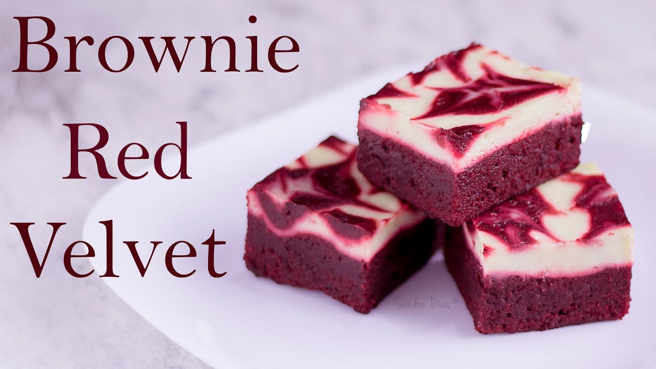 Brownie Red Velvet c/ Cheesecake | Receita Sandra Dias