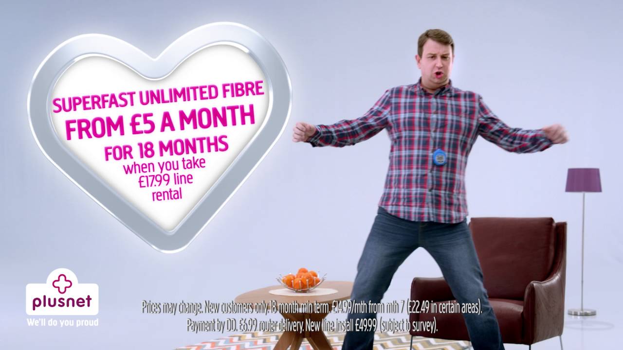 Plusnet | Superfast fibre broadband | Superfast Ad - £5 for 18 months