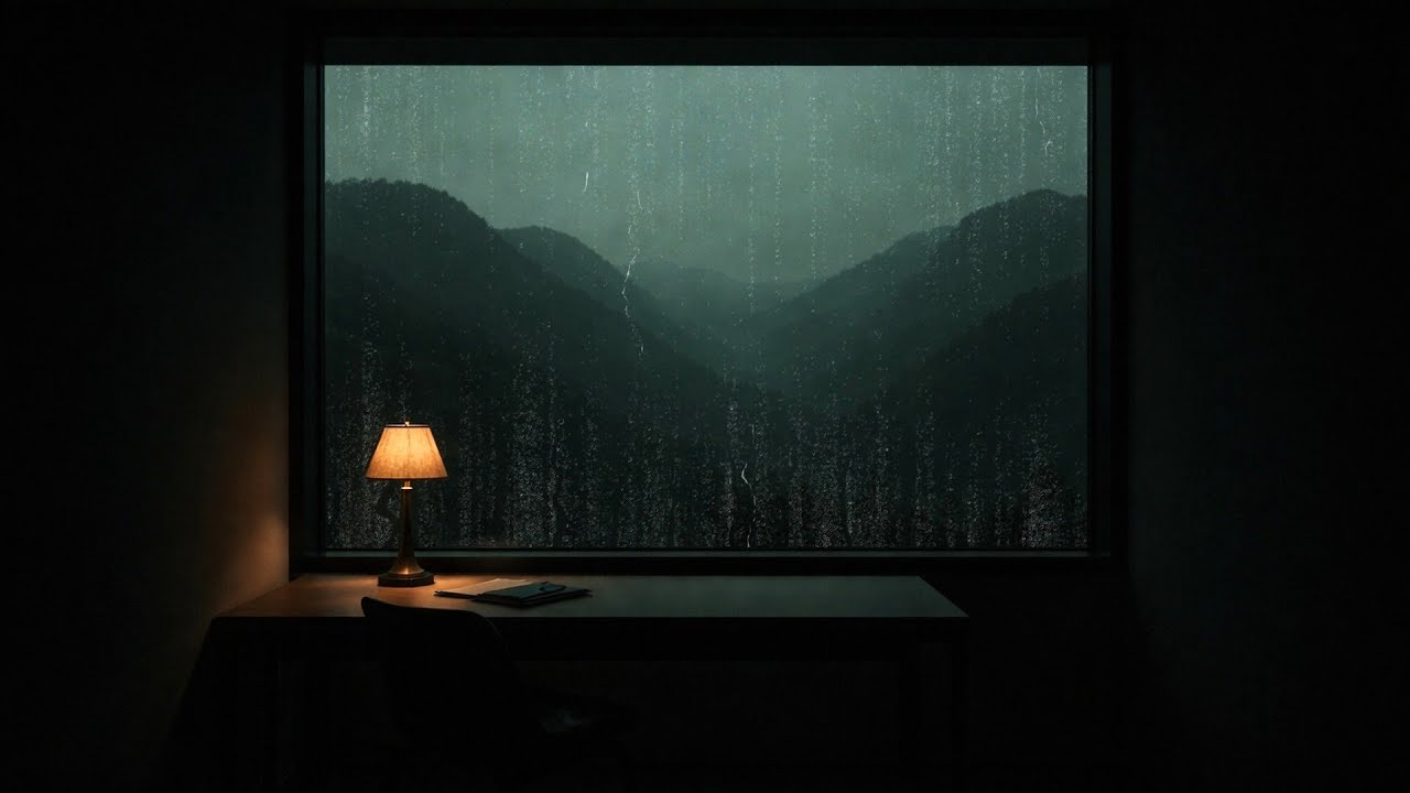 Rain Sounds for Study & Deep Focus (8hrs) | Study Desk by Window (Valley View)