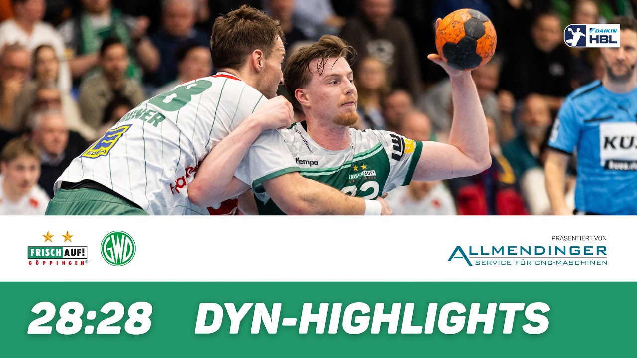 Highlights FRISCH AUF! Göppingen - GWD Minden 28:28. Präsentiert von Allmendinger Elektromechanik.