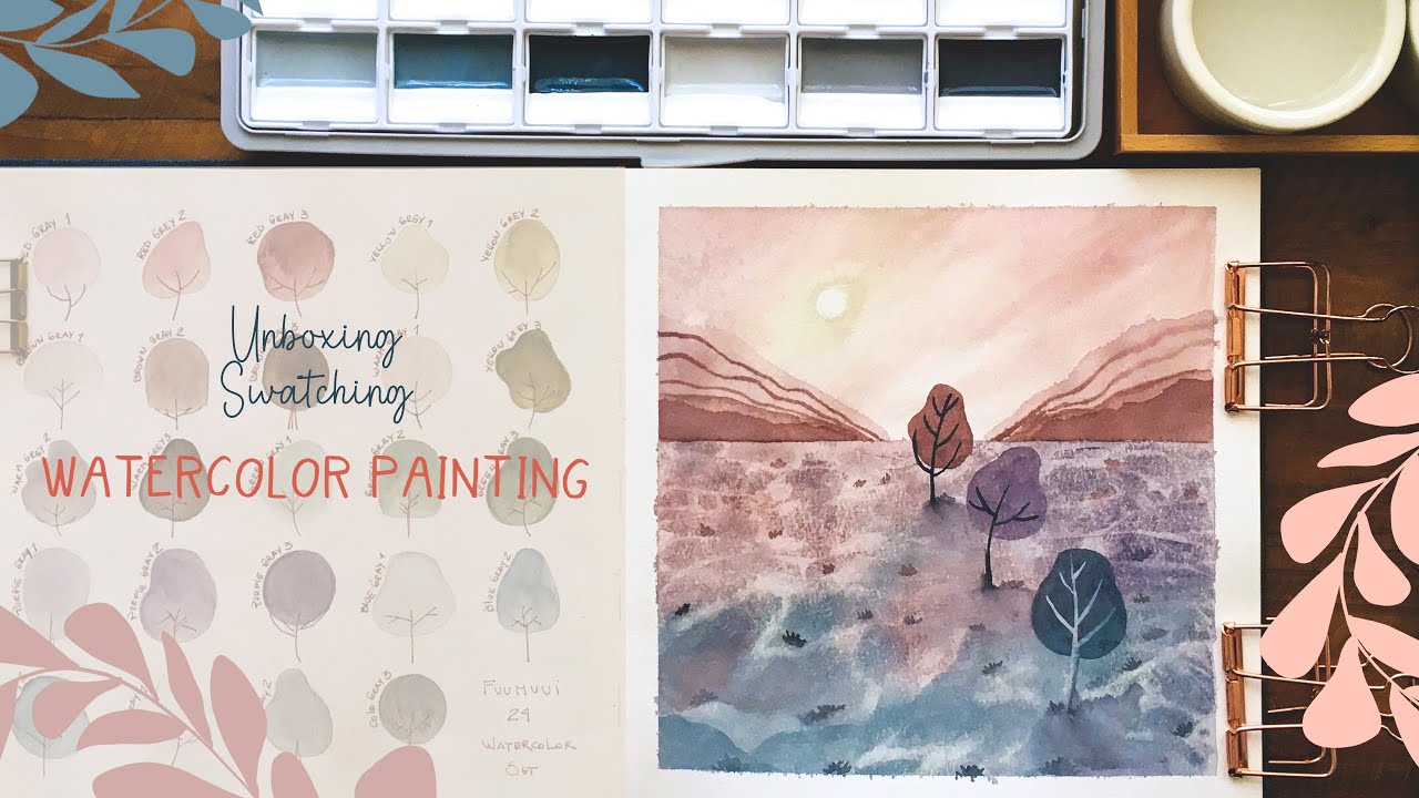 Unboxing - Swatching + Watercolor Painting ft Fuumuui