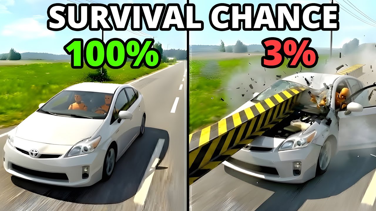 BeamNG.drive Survival Chance Test (With Dummies) | Realistic Car Crashes #18
