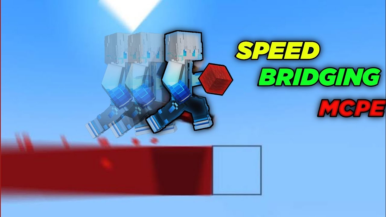 SPEED BRIDGING TRICKS IN MINECRAFT PE/ HOW TO SPEED BRIDGING IN MCPE