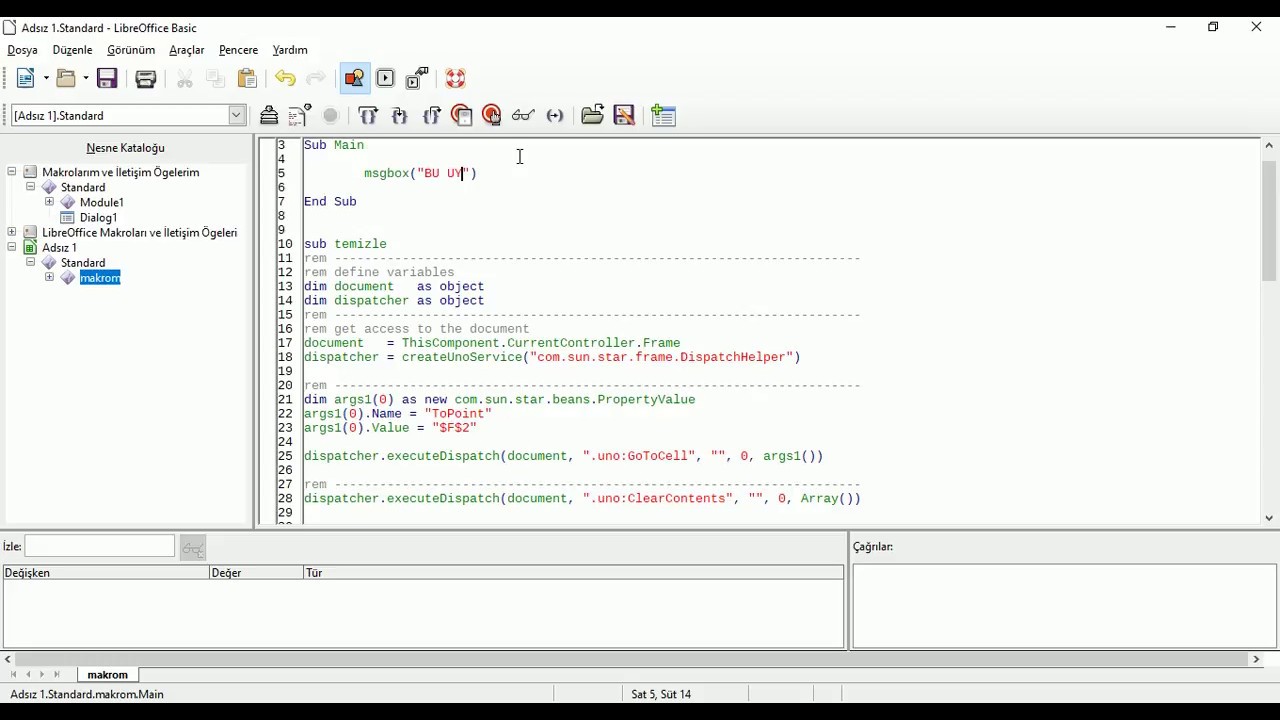 LibreOffice Calc Üzerinde Makro Kaydetme ve Makro Oluşturma @sadikemrah