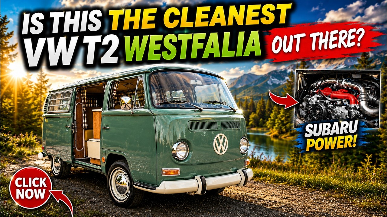 VW CAMPER SUBARU T2 BUS EARLY BAY WESTFALIA SO67 SUBARU MOTOR ENGINE SLEEPER WALK AROUND.