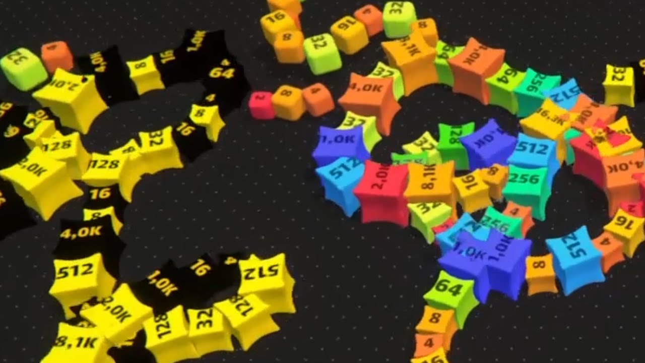 Cube 2048.io Game  🎲 A NEW GAME lvl 374 - 3677🎲 CUBES SNAKE 2048.io Gameplay
