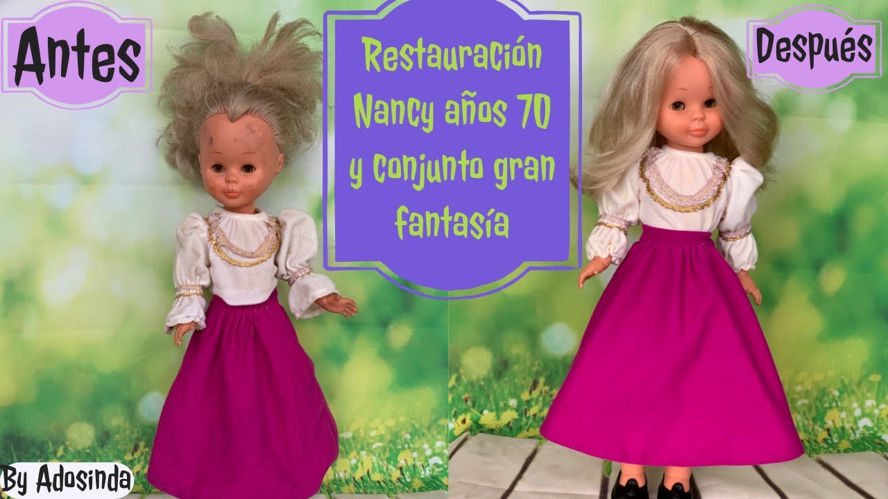 Restauración Nancy articulada años 70 conjunto gran fantasía rosa