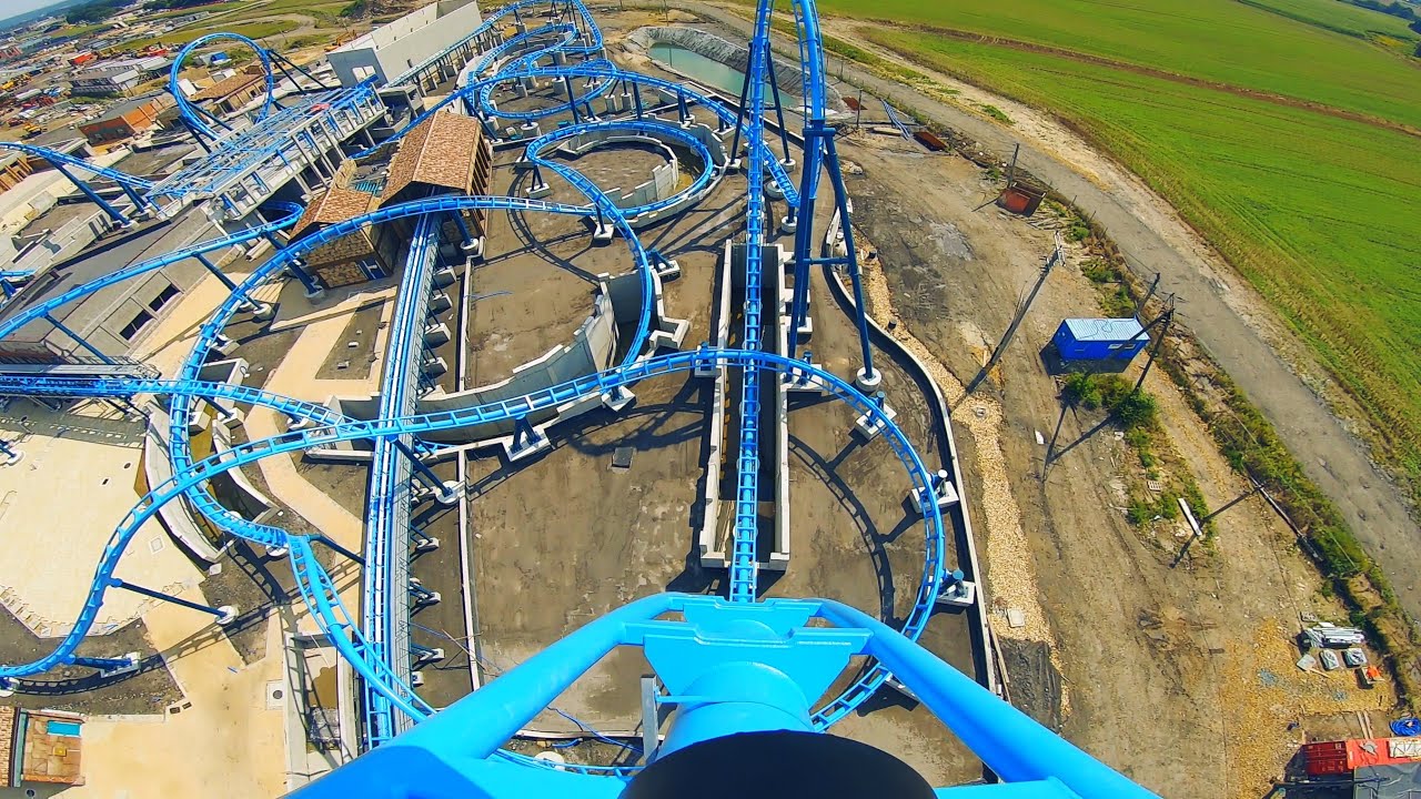 Premier Test - Abyssus Double Launch Coaster - POV - NEW 2021 - Energylandia - Aqualantis