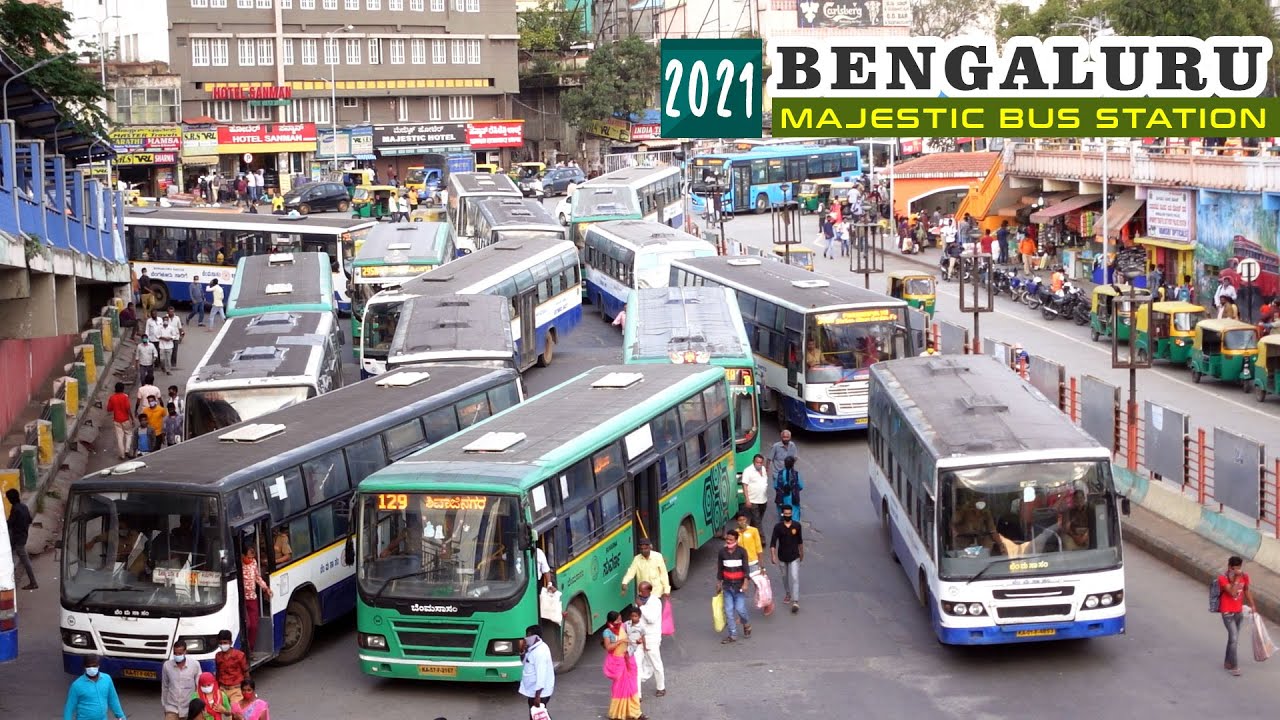 Автобусная остановка Bengaluru Majestic | Автовокзал Kempegowda | Автобусы Bangalore BMTC