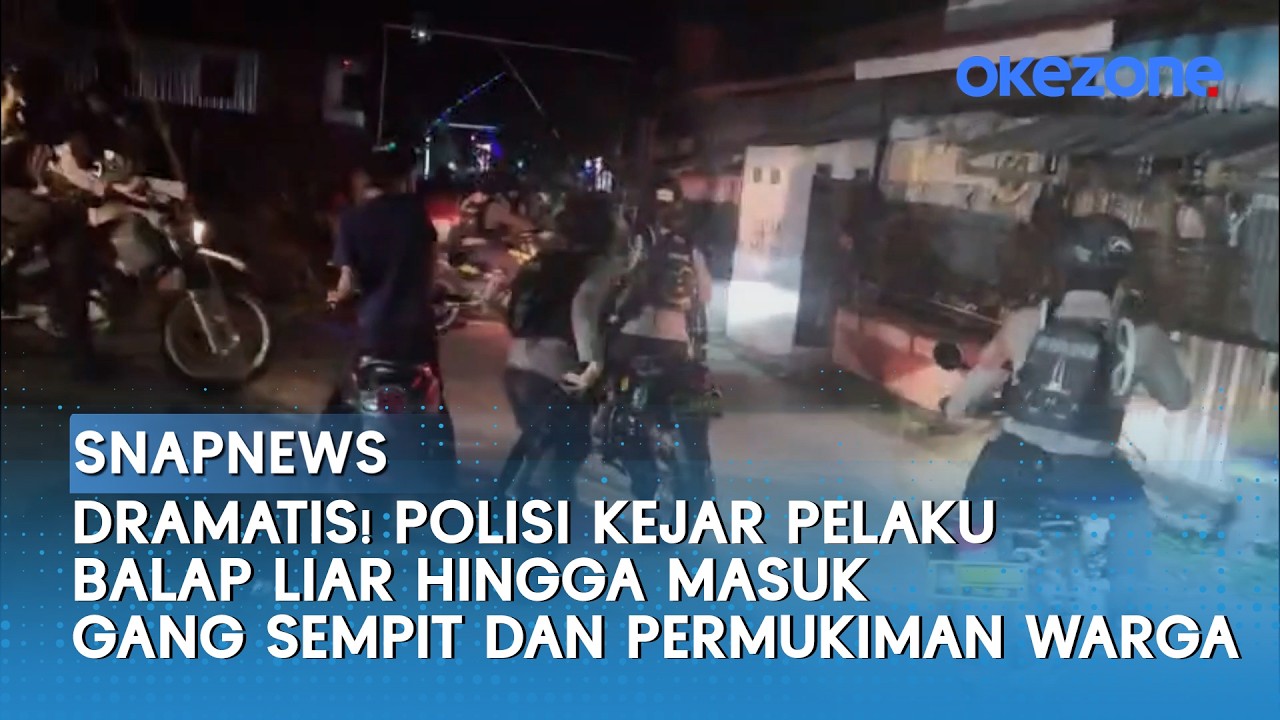 Dramatis! Polisi Kejar Pelaku Balap Liar hingga Masuk Gang Sempit dan Permukiman Warga | Snapnews