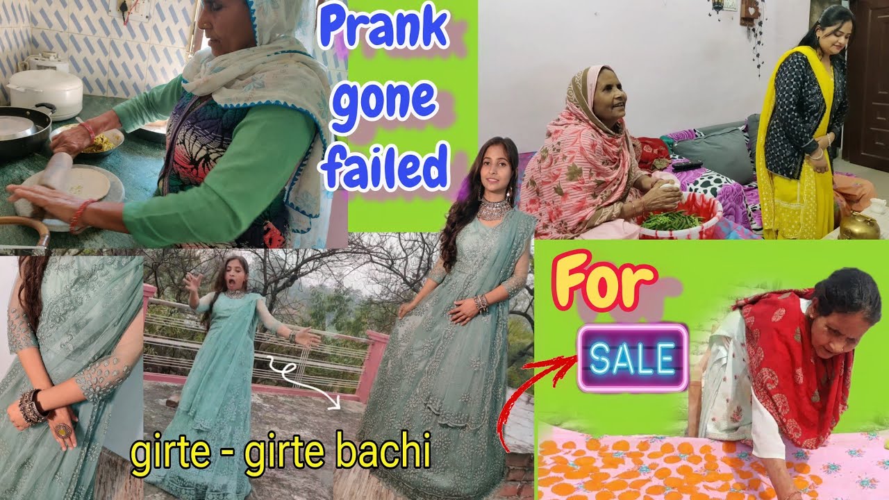 Prank gone failed, Vlog: Bua Saas ke kisse | Sasu Ma se hui ladai, Girte -Girte bachi , free lehenga