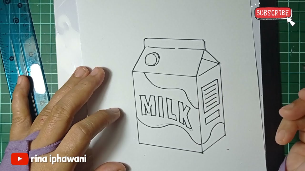 Mudahnya Menggambar Susu Kotak. How to Draw a Milk Box Easy. Tutorial Menggambar untuk Anak