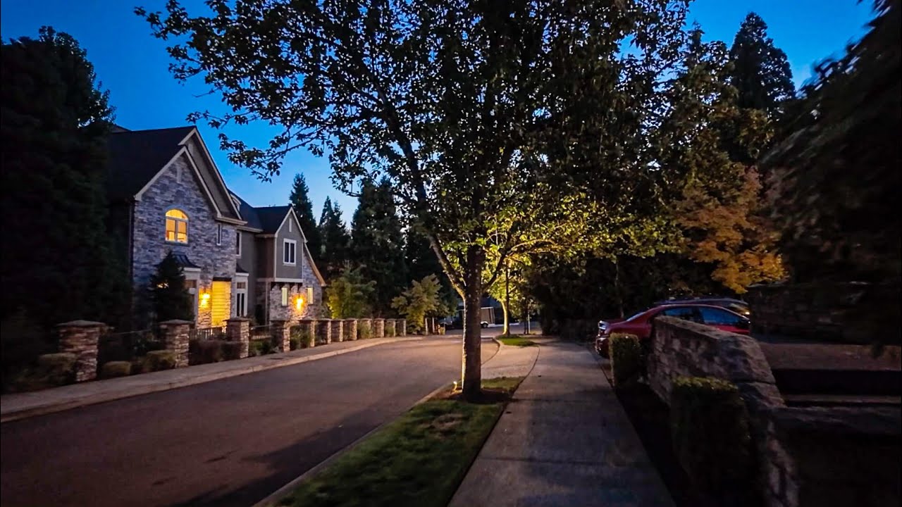 Night Walk in Charming Lake Oswego, Oregon
