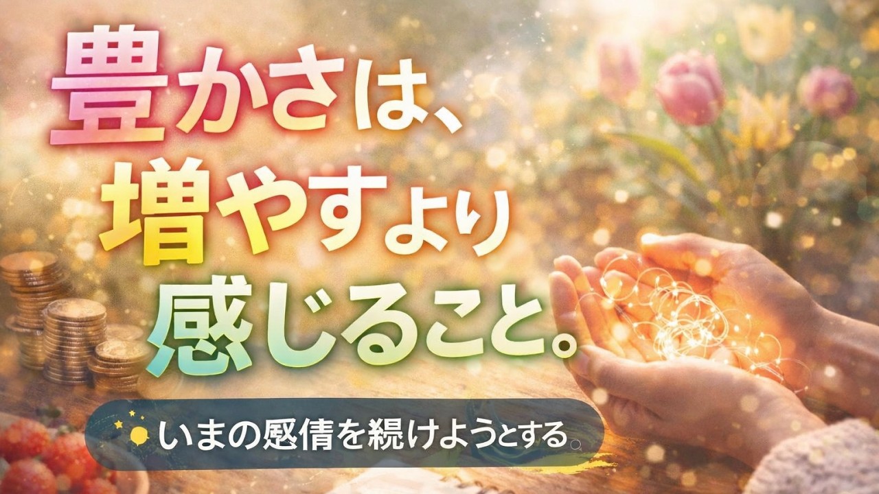 3/10 豊かさは、増やすより感じること。