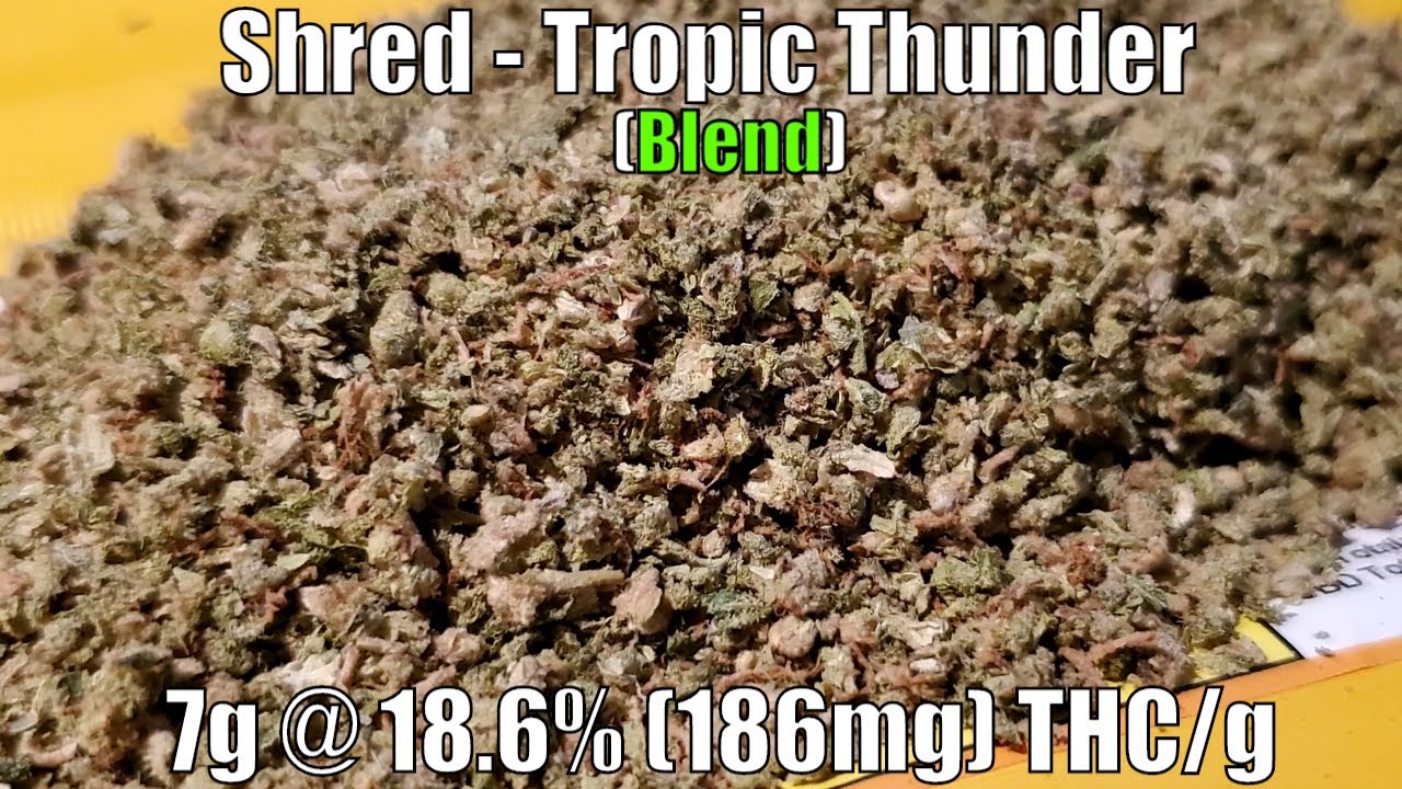 Shred - Tropic Thunder - Unboxing Review - 7g @ 18.6% (186mg) THC/g (+Extreme Closeups)