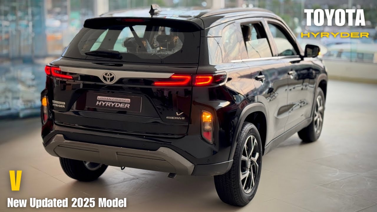 New UPDATED Toyota Hyryder 2025 ❤️ Black colour - V Top Model @ Rs 16.29L | 7 New Features added !