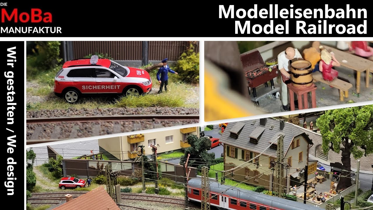 Modelleisenbahn H0 - WIR GESTALTEN Gasthaus mit Biergarten und Lärmschutzwand / Bau Roco Anlage