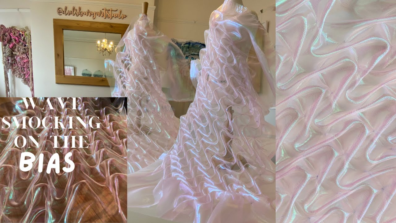 ORGANZA WAVE SMOCKING ON THE BIAS | Fabric Manipulation | Canadian Smocking | Didsbury Art Studio