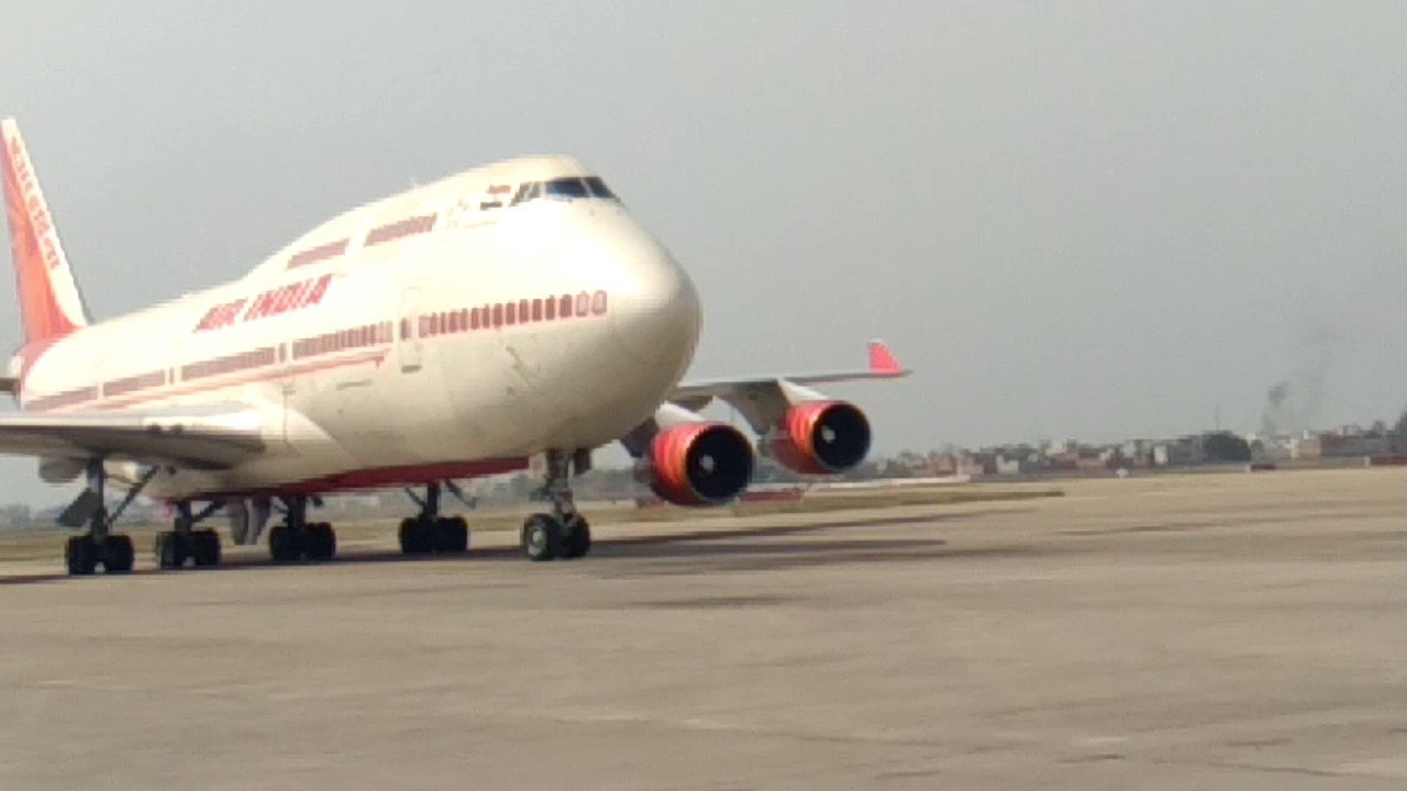 First time boing 747-400 landing at lucknow