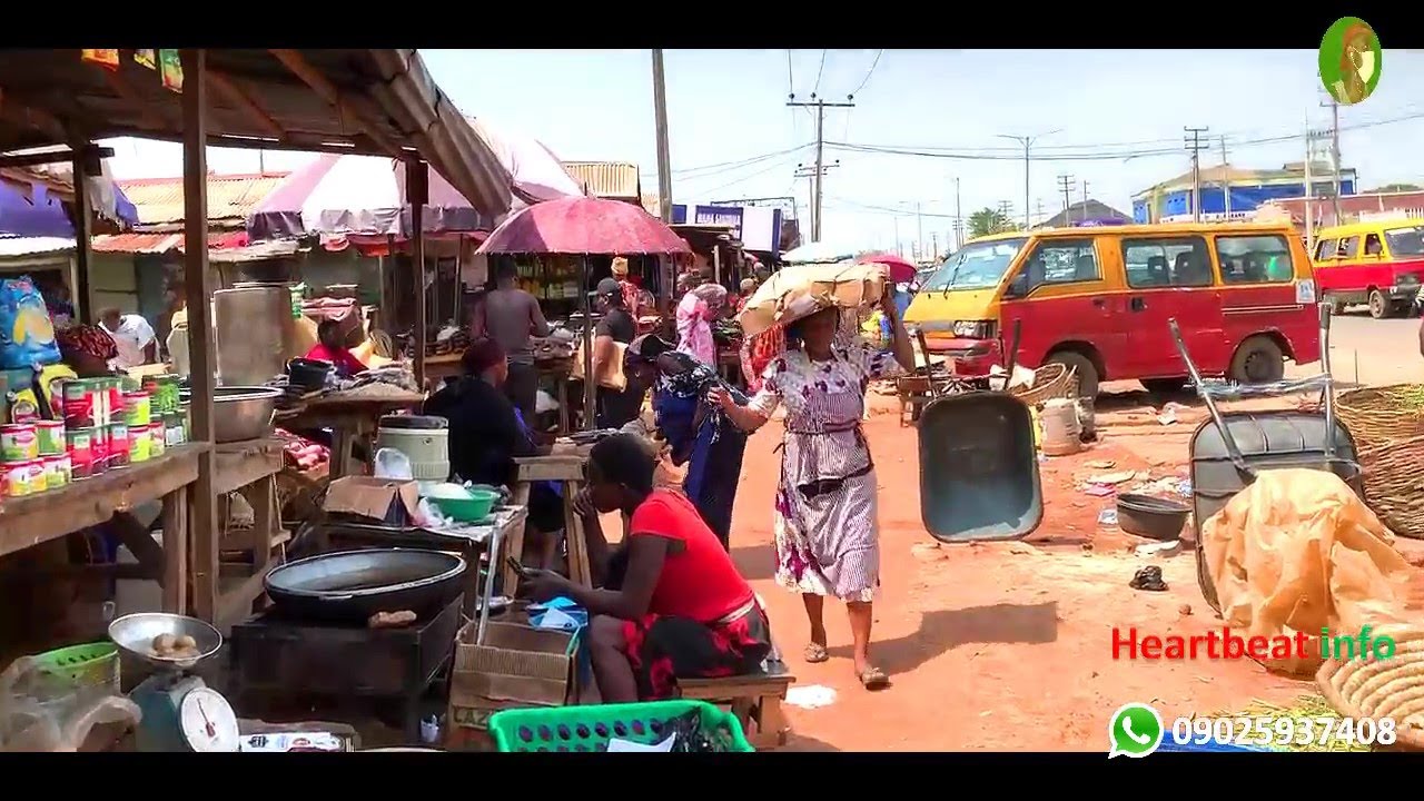 vitual tour of  Santana Market | Walk inside  Benin city
