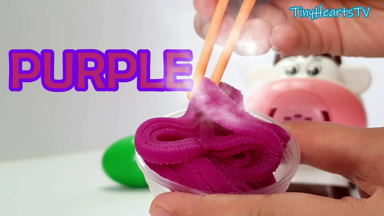 Color and playdoh fun! Egg playdoh. Noodle playdoh. Food playdoh!