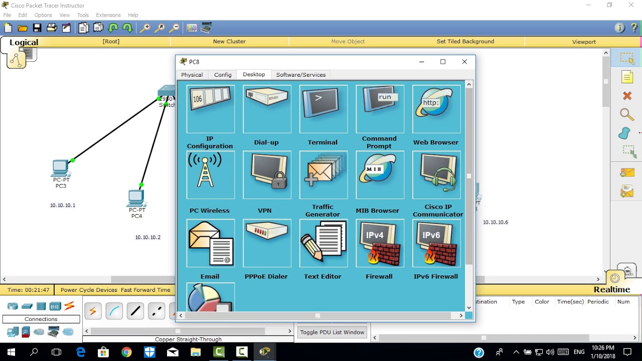 شرح مادة network cisco packet tracer عملي محمد وسام الجامعة العراقية كلية الهندسة