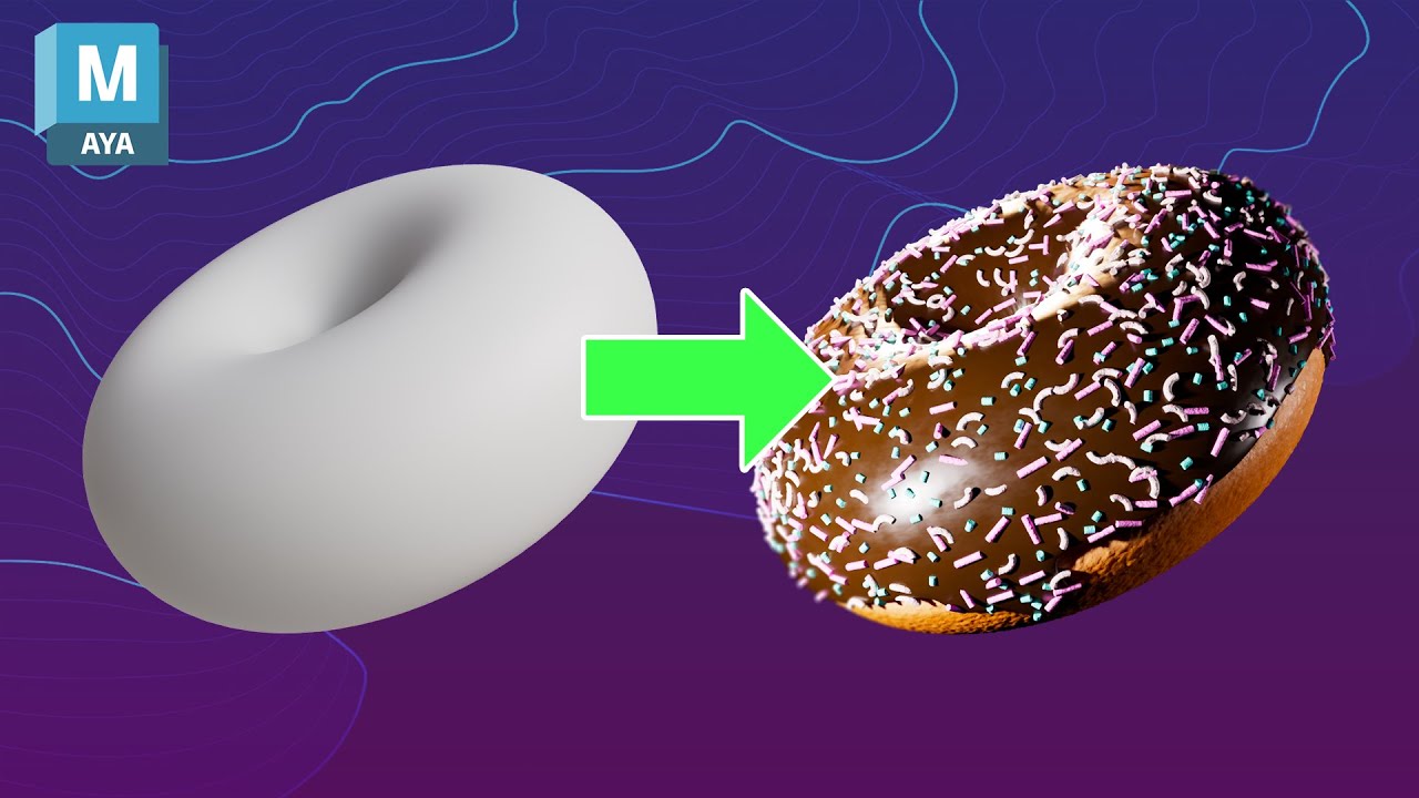 Maya Complete Beginner 3D Tutorial - Donut Model