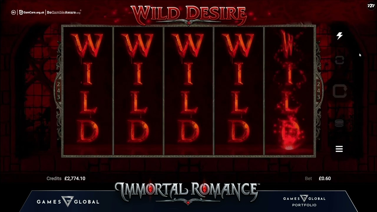 🎰💰 Immortal Romance 5-reel Wild Desire BIG win - 12,150x multiplier 🩸
