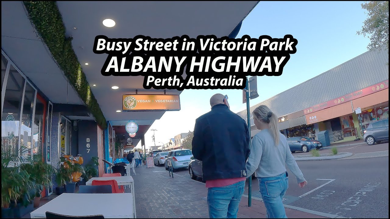 ALBANY HIGHWAY at Victoria Park (Perth, Australia): Busy Street, Many Eateries | Walking Tour 4K