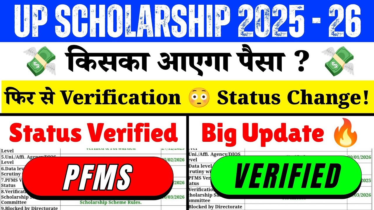 UP Scholarship 2025-26 🔥 Status Again Verify | Payment Date Confirm 😍 Big Update