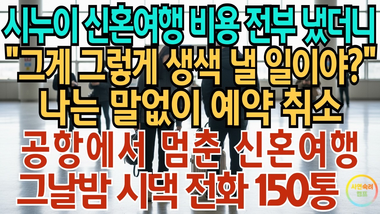 시누이 신혼여행 비용 전부 냈더니 