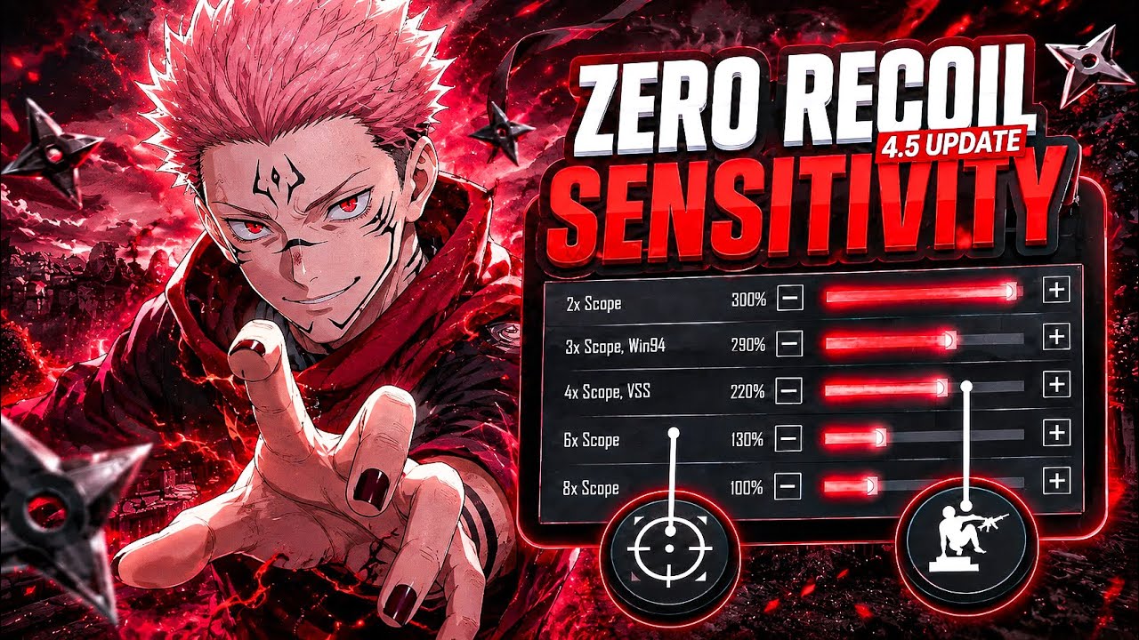 BGMI 4.5 UPDATE BEST SENSITIVITY🔥 ZERO RECOIL FOR ALL DEVICES (GYRO & NON-GYRO) | BGMI/PUBG