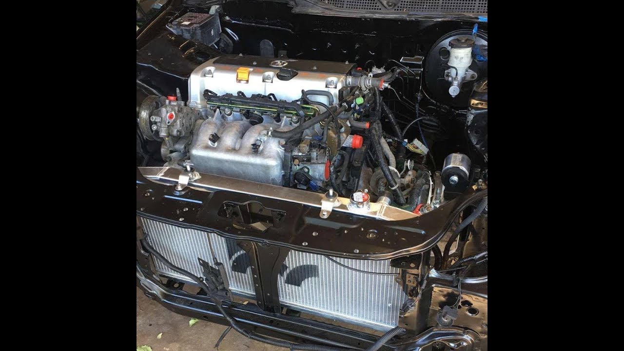Ek civic K swap part 3 Installing engine and ekk2 hasport mounts