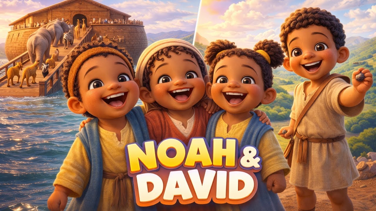 Noah & David Bible Story Song for Kids 🎶 | Afrobeat Christian Kids Worship | Learn Through Music