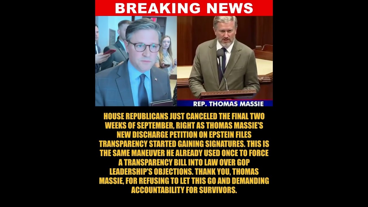 BREAKING: House Cuts September Session Short as Massie's Epstein Files Petition Gains Momentum