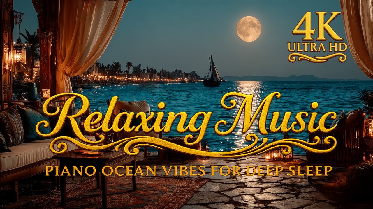 Beautiful Relaxing Music (4K) - 3 Hours of Piano & Ocean Waves for Deep Sleep