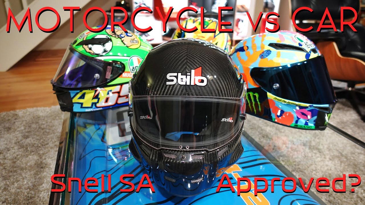 Motorcycle Helmets VS Car Helmets? Snell SA Approved?!? Stilo ST5 Carbon Unboxing!