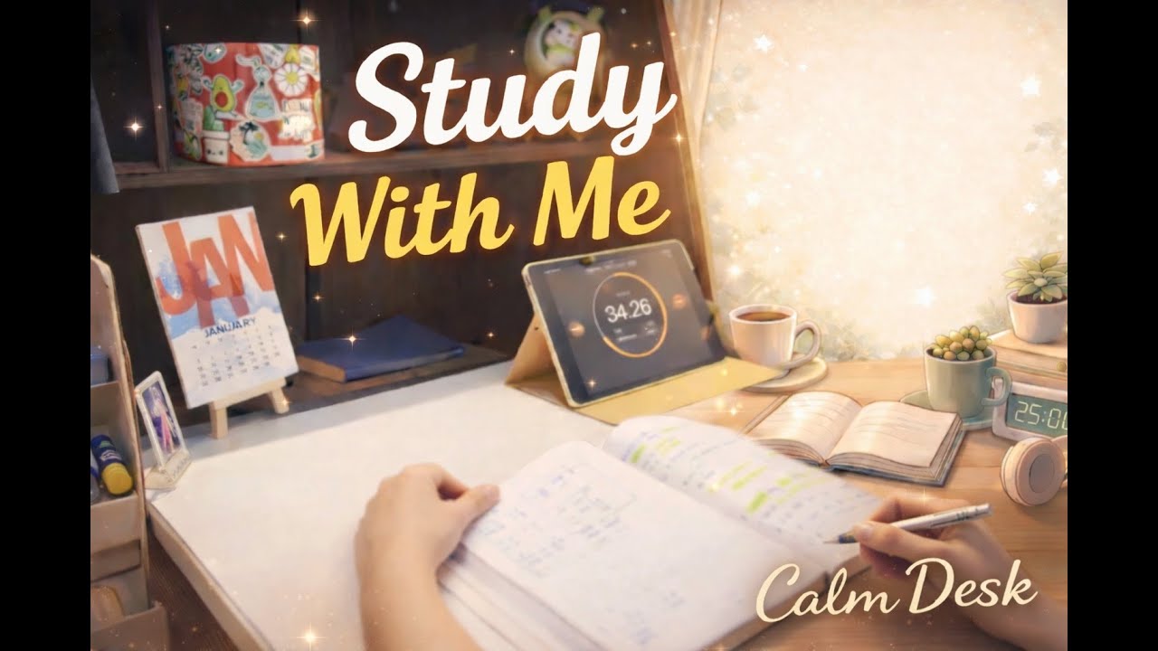 STUDY WITH ME 📖✨ POMODORO (25/5)🤍