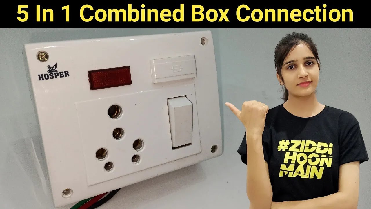 5 in 1 combined box connection kaise kare | 16Amp power switch board wiring diagram @Electric Girl