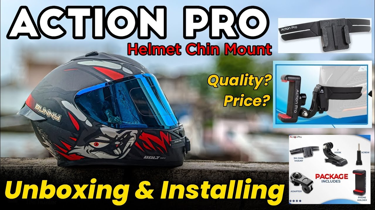 Action Pro Helmet Chin Mount Unboxing & Installation | Best POV for Motovlog