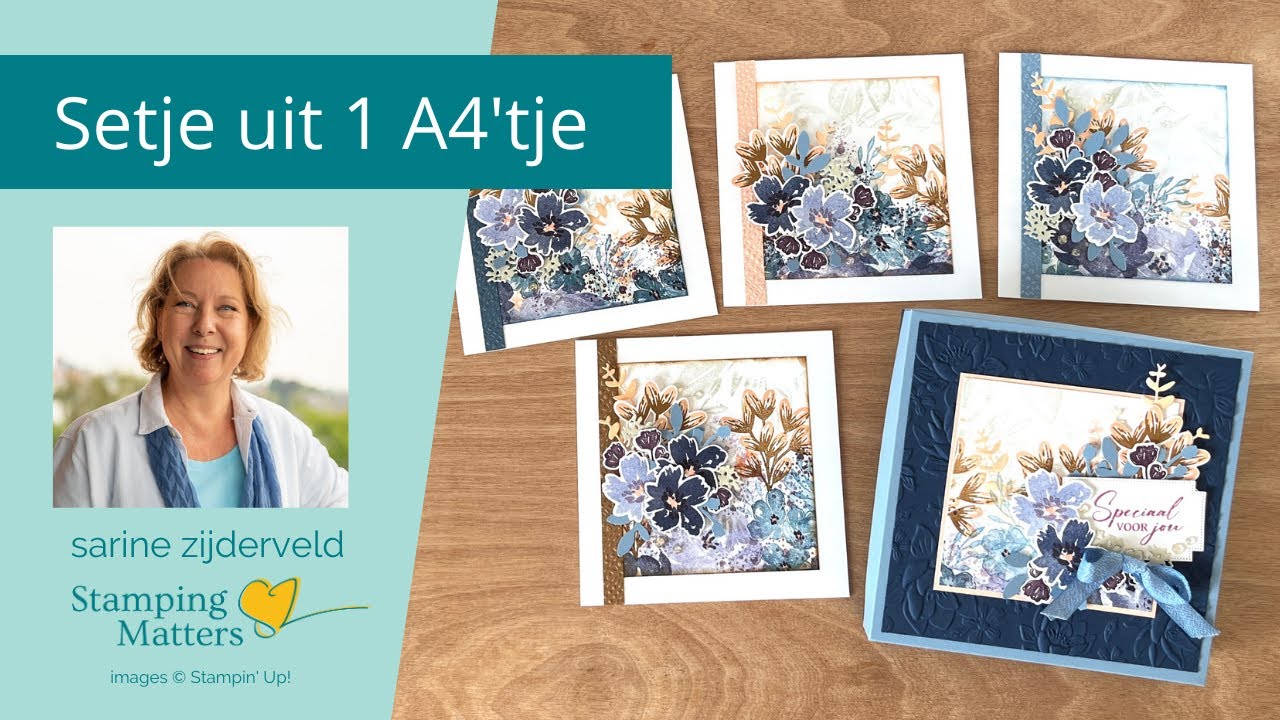 Kaartenset met doosje - 4 Cards with Gift Box - uit een One Sheet Wonder