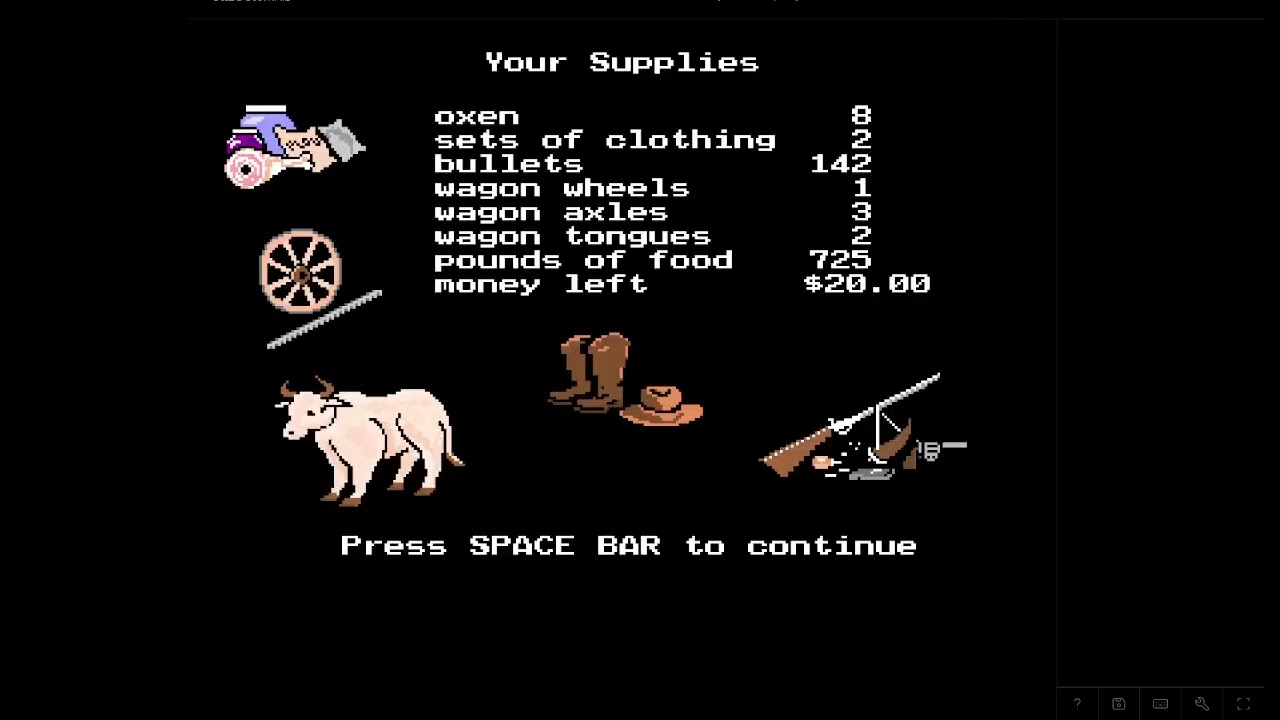 The Oregon Trail (1985) no commentary- dysentery TIME